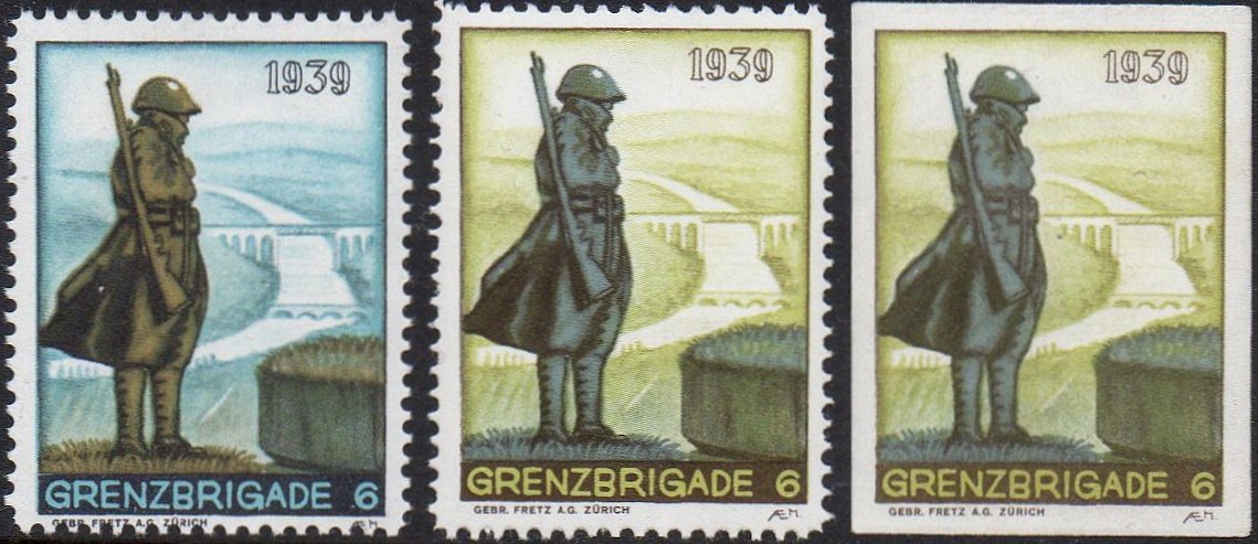Schweiz Suisse Switzerland Soldatenmarken Eisenbahn Soldier Stamps Railway Grenzbrigade 6